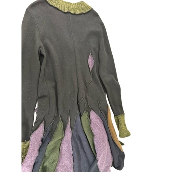 NO TAG- Wool Blend Mixed Materials Sweater Tulip Hem PLZ READ,FINAL SALE! Goth - Picture 14 of 14